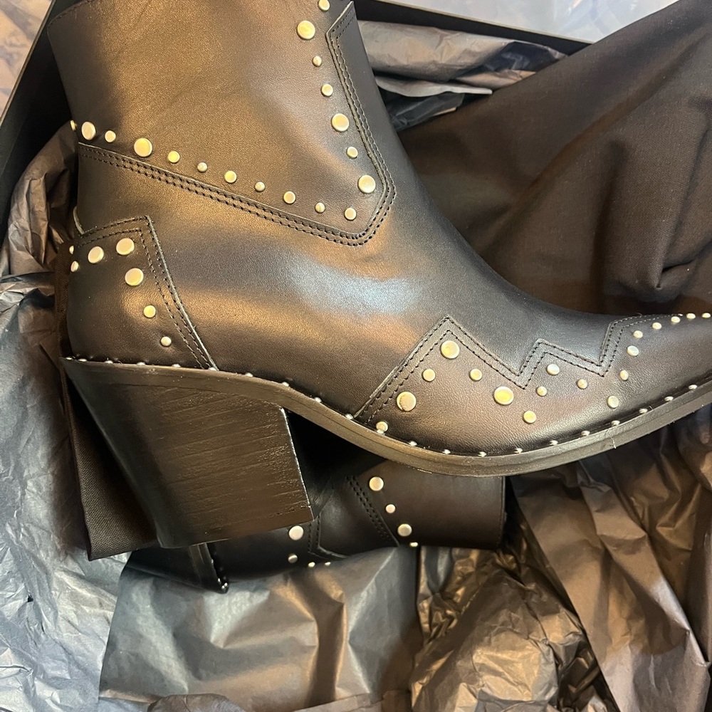 The Kooples Studded Black Ankle Boots